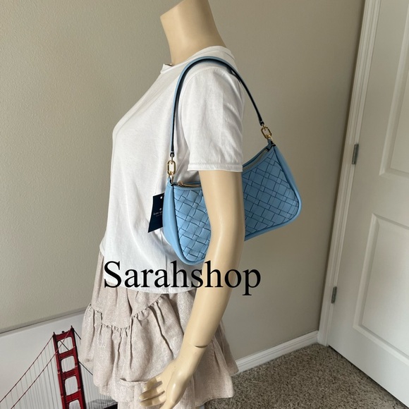 ♠️Kate Spade Kayla Woven Leather Small Convertible Shoulder Bag - Picture 3 of 12